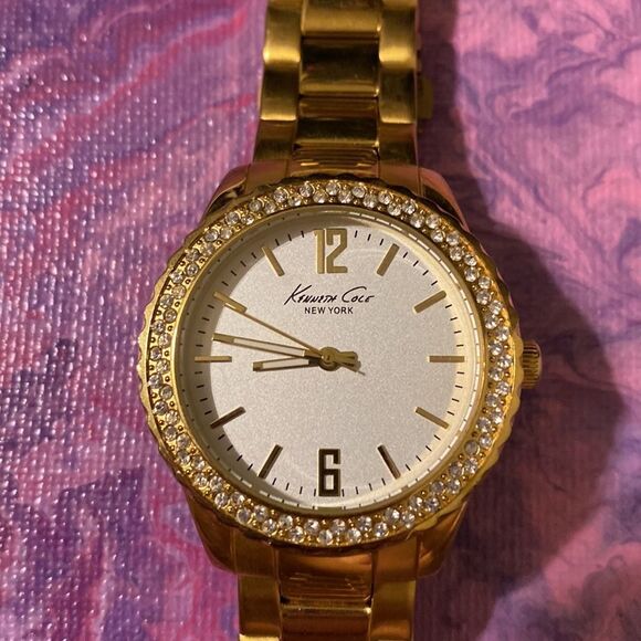 Kenneth Cole Gold Toned Crystal Accented Ladies Watch - Picture 2 of 9